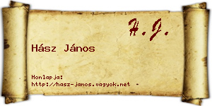 Hász János névjegykártya
