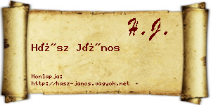 Hász János névjegykártya
